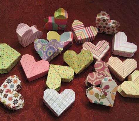 3d Origami Heart Boxes With Secret Compartment Etsy