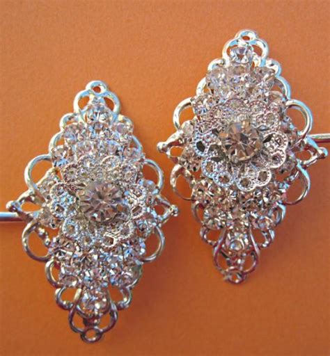 Crystal Bobby Pins Wedding Hair Pins Bridal Accessory Silver Rhinestone
