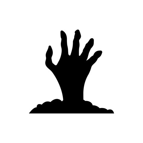 dead man s hand sticking out ground silhouette icon zombie s hand halloween decorations glyph