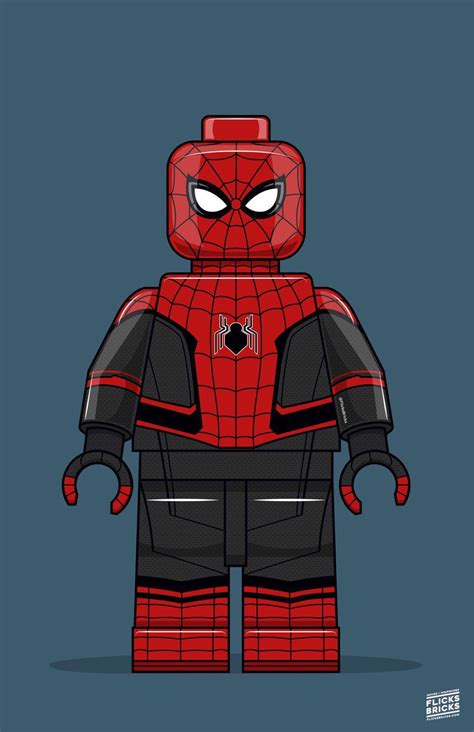Flicksbricks Spiderman Custom Lego Art Marvel Far From Home