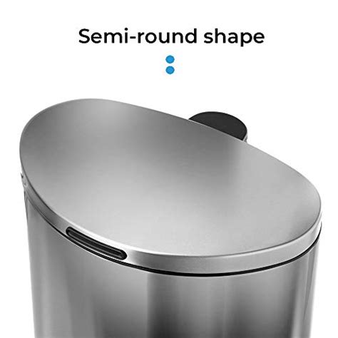 Home Zone Living 12 Gallon Kitchen Trash Can Semi Round Stainless