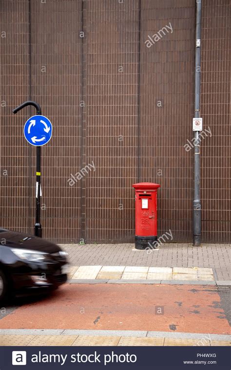 Red Pillar Box Style Letter Box On A Street In Sheffield South