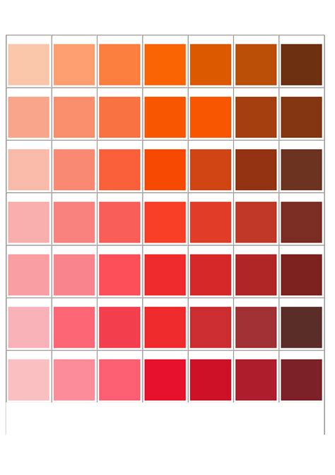 Pantone Red Color Chart