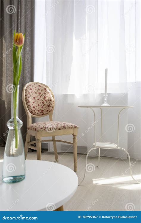 Light Living Room With Stylish Details Stock Image Image Of
