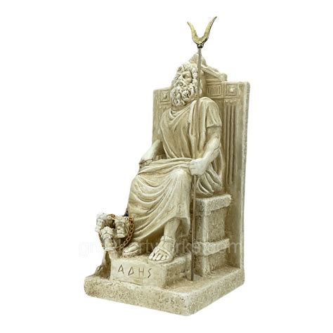 Hades Pluto Greek God Of Underworld Sitting On His Throne And Cerberus