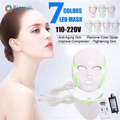 7 Colors Led Light Facial Mask Photon Face Neck Mask Rejuvenation Face