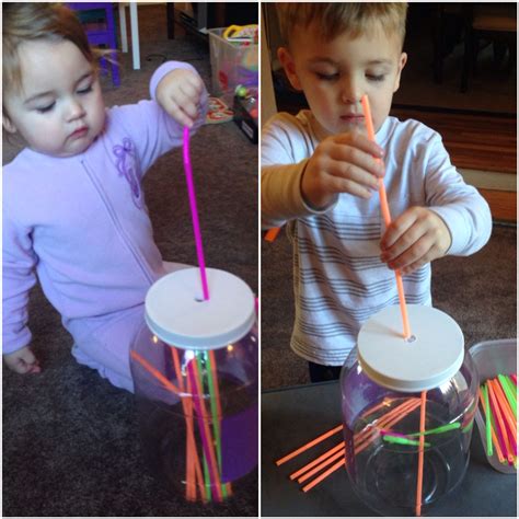 L stage 1 homemade baby food 4 months old baby milestones baby rolling over first time. Straw drop into small hole of a jumbo pretzel container ...