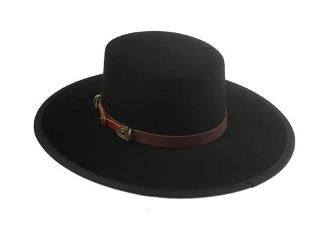 Bolero Hat The Magnate Black Fur Felt Flat Crown Wide Brim Etsy