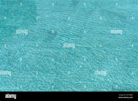 Swimming Pool Water Background With Caustic Ripple Aquatic Surface With Waves Backdrop Stock