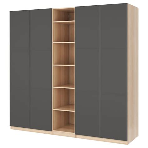 Posted on october 8, 2018 by emilia clarke posted in wardrobe. PAX Wardrobe - white stained oak effect, Meråker dark grey ...