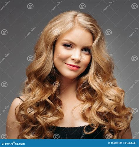 Stunning Natural Beauty With Blonde Wavy Hair Stock Image Image Of
