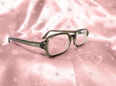 60s Mod Eyeglasses With Rhinestones 1960s Vintage Mod Eyeglass Frames