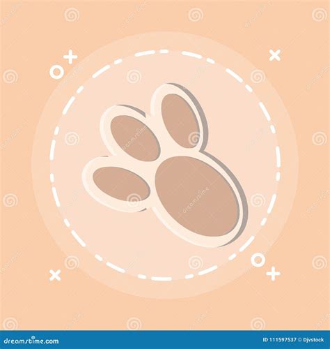 Bunny Paw Print Icon Stock Vector Illustration Of Comic 111597537