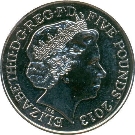5 Pounds Elizabeth Ii 4th Portrait 60th Coronation Jubilee