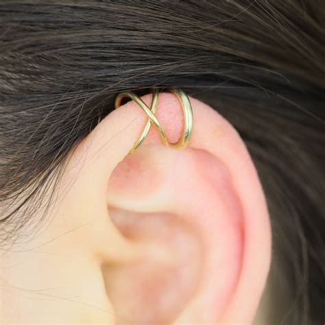 Set Of Two Cartilage Ear Cuff Or Single Ear Cuff Helix Ear Etsy Ear