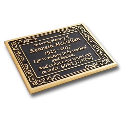 Memorial T Plaque By Themetalfoundry Personalized Brass Etsy