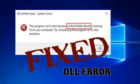 Vcruntime Dll Missing PC Erreur Fix