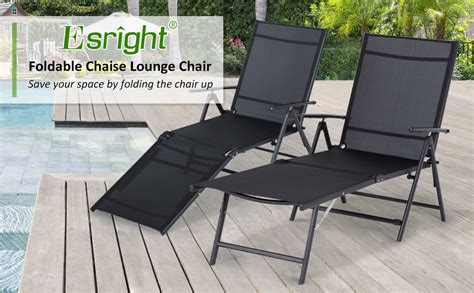 Esright Outdoor Chaise Lounge Chair Folding Textiline