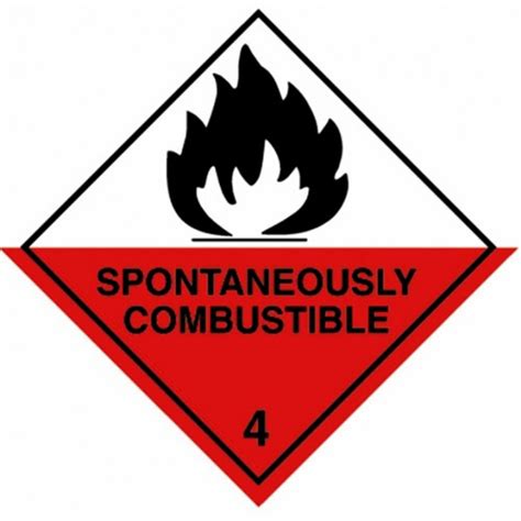 4 SPONTANEOUSLY COMBUSTIBLE Hazard Labels