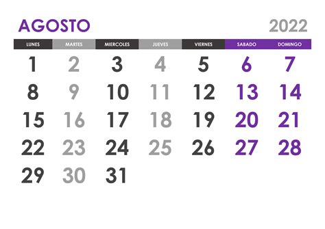 Calendario Agosto 2022 Calendariossu