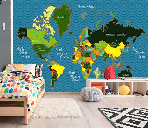 3d Color Painting 2144 World Map Wall Murals Aj Wallpaper