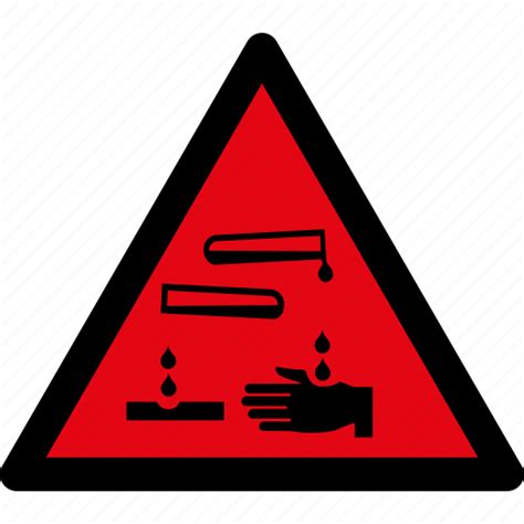 Caustic Corrosive Danger Liquid Attention Caution Hazard Icon