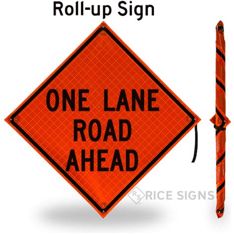 Lane Closure Mesh Roll Up Signs Including Right Or Left Lane Closed