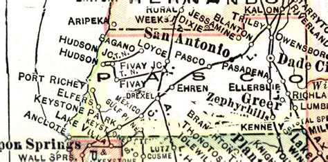 Map Of Pasco County Florida 1916