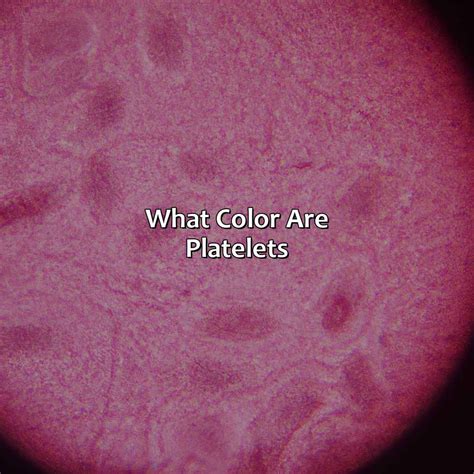 What Color Are Platelets