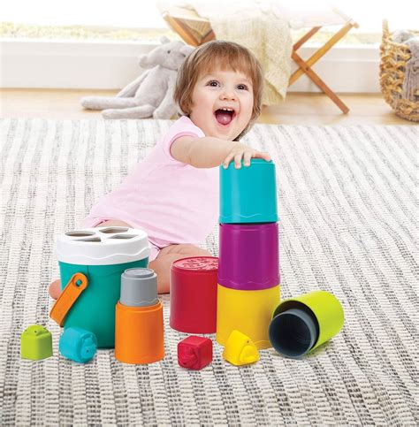 Infantino Shape Sorting Stack N Nest Buckets Baby Activity Learning