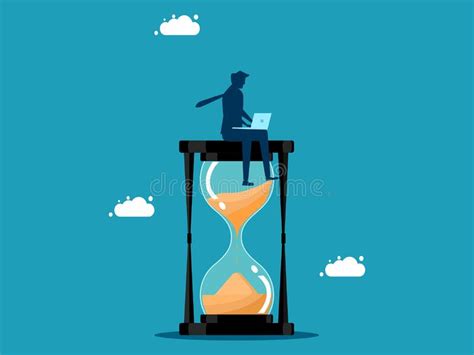 Work With Time Businessman Working On Hourglass Business Concept