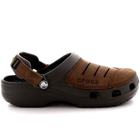 Mens Crocs Yukon Leather Slip On Lightweight Clogs Mules Summer Sandals