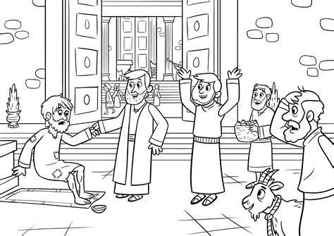 ️peter Heals A Lame Beggar Coloring Page Free Download