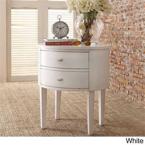 Aldine 2 Drawer Oval Wood Accent Table By Inspire Q Bold Furniture