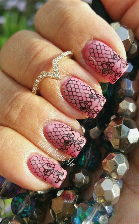 Pink Lace Manicure Manicure Nails Pink Lace Nail Art Beauty Nail