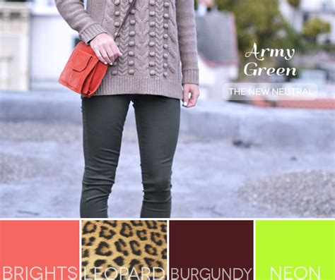 A more appropriate pattern would be filled with muted tans what should it look like? Army Green: The New Neutral