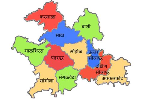 Solapur District Tehsils Marathi Map