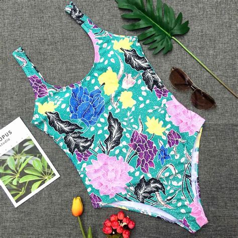 Swimsuit Womens Separate Push Up Swimsuit Fused Backless Printed