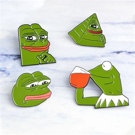 1pc Cute Animal Frog Pepe Pin Brooch Sad Frog Lapel Pin Badges Pop 4