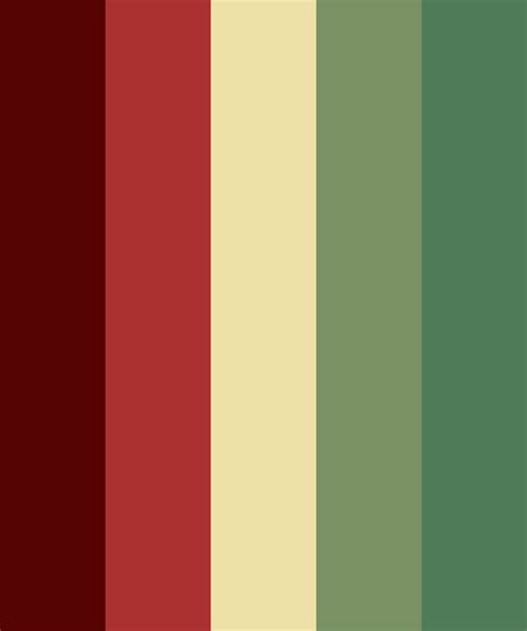 Vintage Red And Green Color Palette Green Color Schemes Red Colour