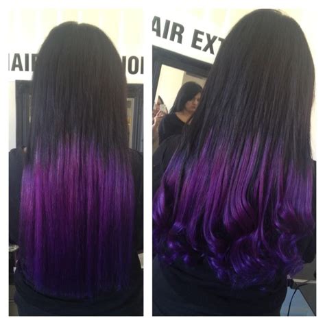 Vibrant Purple Dip Dye Long Hair Styles Hair Hair Inspiration