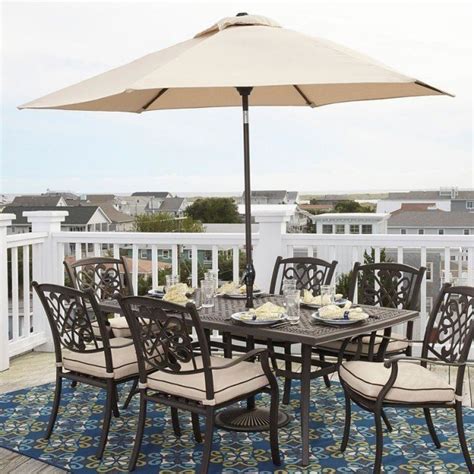 Burnella Outdoor Dining Table W Umbrella By Signature Design By Ashley