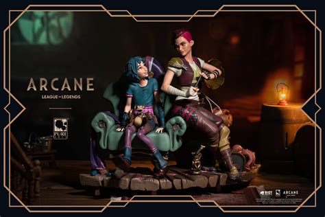 Oct218482 League Of Legends Arcane Powder And Vi 16 Scale Statue