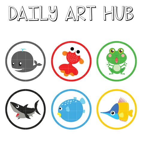 Cute Marine Animals Clip Art Set | Daily Art Hub