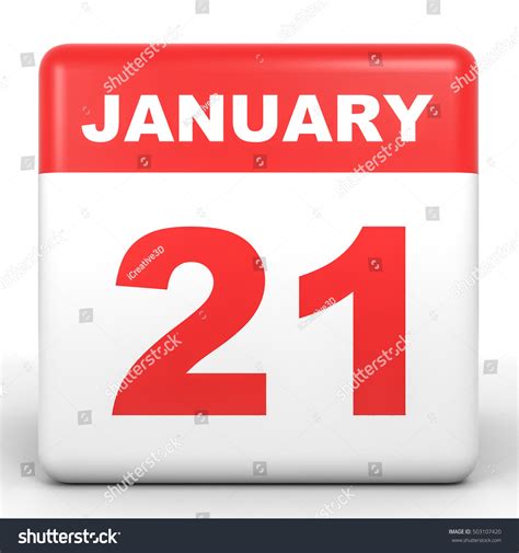 January 21 Calendar On White Background Stock Illustration 503107420