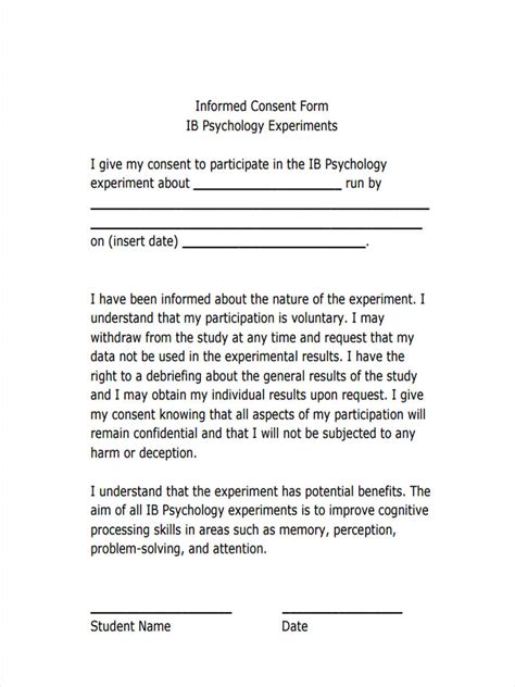 Free 7 Psychology Consent Forms In Pdf