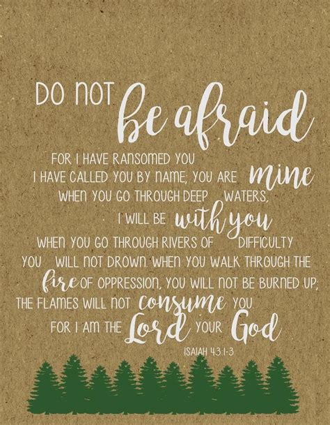 Do Not Be Afraid Art Print Instant Download Inspirational Scripture