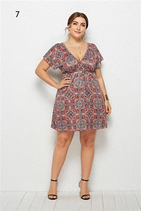 Cheap Plus Size Summer Dresses With Floral Printed