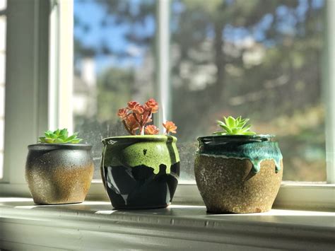 Handmade Ceramic Succulent Planter With Drainage Holes In Etsy