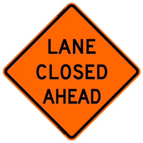 Lane Closed Ahead Rus Bone Safety Signs